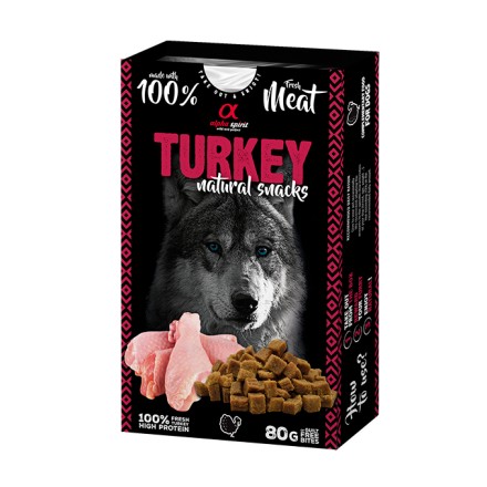 Alpha spirit NATURAL SNACK - PAVO 80gr Comida y golosinas para perros