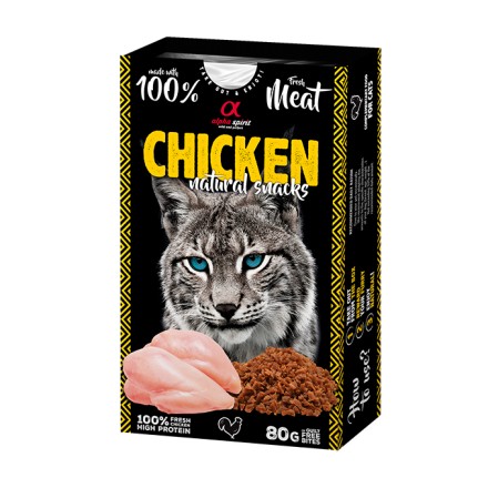 Alpha spirit NATURAL SNACK CATS - POLLO 80gr Comida y golosinas para gatos 