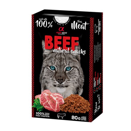 Alpha spirit NATURAL SNACK CATS - TERNERA 80gr Comida y golosinas para gatos