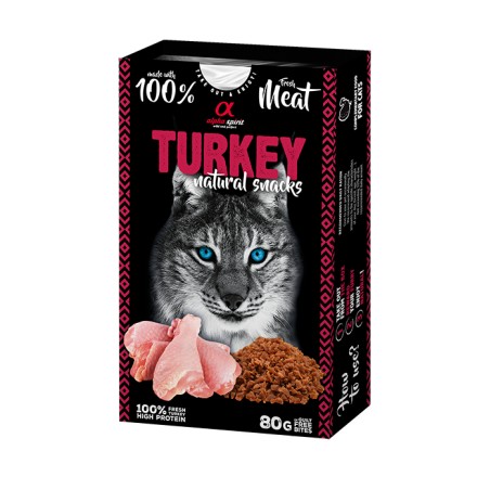 Alpha spirit NATURAL SNACK CATS - PAVO 80gr Comida y golosinas para gatos 