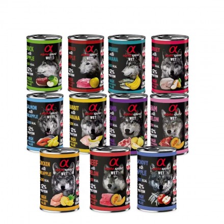 Alpha spirit Pack Degustación 11 Latas de 400gr Comida húmeda para perros