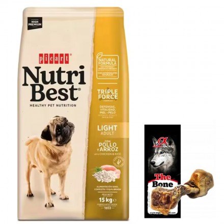 Nutribest Adult Light 15 kg + Lata 400gr - Perro adulto - Pienso sabor pollo Picart