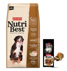 Nutribest Adult Iberian Pork And Rice 15 Kg + Hueso de jamon Comida Para Perros Picart