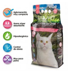 Arena para gatos - Bentonita con aroma a Talco - 10 Kg - Baby Powder Cat Litter Arquivet