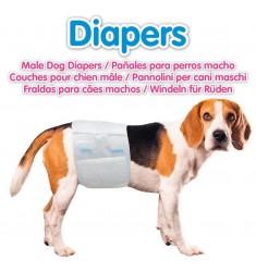 Pañales para Perros Macho - Talla M-L 46-60cm - 12 unidades Arquivet