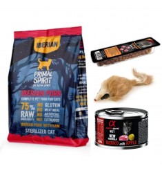 Alpha Spirit Primal Spirit Pack Degustación Alta Calidad para Gatos - Ibérico Esterilizado Cerdo con jamon 1kg